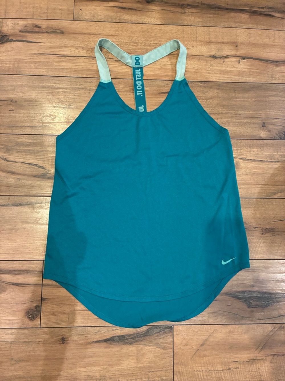 Nike Women's Teal Racerback Performance Tank with Contrast Straps